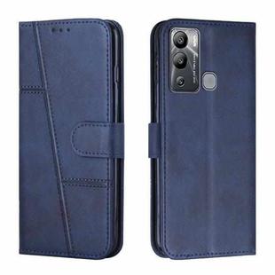 For Infinix Hot 12i Stitching Calf Texture Buckle Leather Phone Case(Blue)