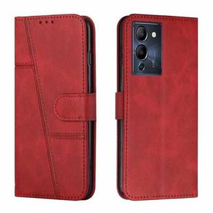 For Infinix Note 12 G96 Stitching Calf Texture Buckle Leather Phone Case(Red)