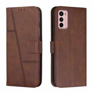 For Motorola Moto G42 Stitching Calf Texture Buckle Leather Phone Case(Brown)