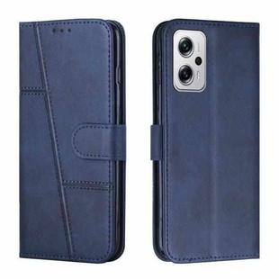 For Xiaomi Redmi Note 11T Pro / Pro+ 5G Stitching Calf Texture Buckle Leather Phone Case(Blue)