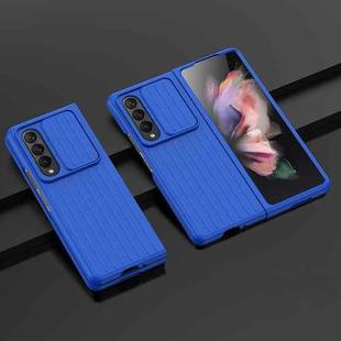 For Samsung Galaxy Z Fold4 5G Luggage Texture Shockproof Phone Case(Blue)