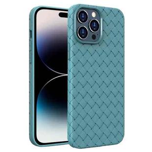 For iPhone 14 Pro Max BV Woven All-inclusive Phone Case (Light Blue)