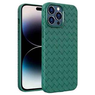 For iPhone 14 Pro Max BV Woven All-inclusive Phone Case (Green)