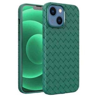 For iPhone 14 Plus BV Woven All-inclusive Phone Case (Green)