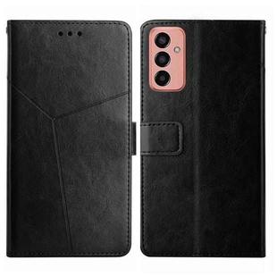 For Samsung Galaxy M13 Y Stitching Horizontal Flip Leather Phone Case(Black)