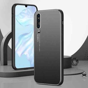 For Huawei P30 All-Inclusive Lens Frosted Metal Phone Case(Black)