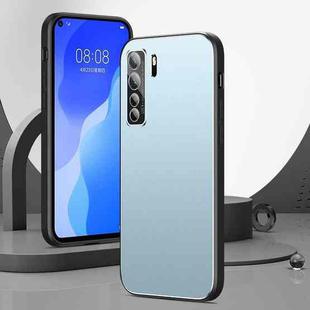 For Huawei nova 7 SE All-Inclusive Lens Frosted Metal Phone Case(Blue)