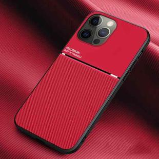 For iPhone 14 Pro Classic Tilt Strip Grain Magnetic Shockproof PC + TPU Phone Case(Red)