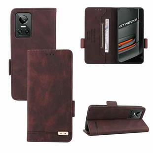 For OPPO RealmeGT Neo3 Magnetic Clasp Flip Leather Phone Case(Brown)