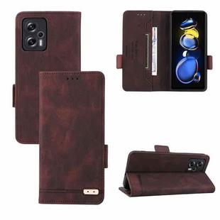 For Xiaomi Redmi Note 11T Pro Magnetic Clasp Flip Leather Phone Case(Brown)