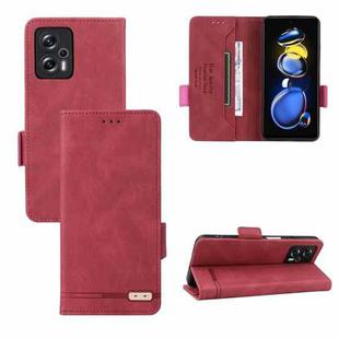 For Xiaomi Redmi Note 11T Pro Magnetic Clasp Flip Leather Phone Case(Red)