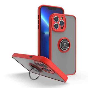 Q Shadow 1 Series TPU + PC Phone Case with Ring Holder For iPhone 14 Pro Max(Red)