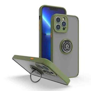 Q Shadow 1 Series TPU + PC Phone Case with Ring Holder For iPhone 14 Pro Max(Green)