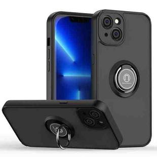 Q Shadow 1 Series TPU + PC Phone Case with Ring Holder For iPhone 14 Max(Black+Black)