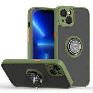 Q Shadow 1 Series TPU + PC Phone Case with Ring Holder For iPhone 14 Max(Green)