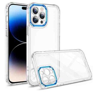 For iPhone 14 Pro Transparent Acrylic Space Phone Case(Blue)