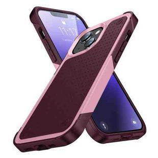 PC + TPU Shockproof Protective Phone Case For iPhone 14 Pro(Pink+Dark Red)