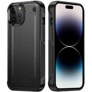For iPhone 14 Pro Max PC + TPU Shockproof Protective Phone Case (Black+Black)