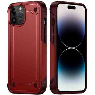 For iPhone 14 Pro Max PC + TPU Shockproof Protective Phone Case (Red+Rose Red)