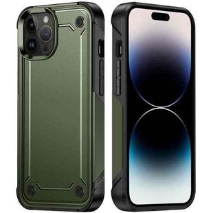 For iPhone 14 Pro PC + TPU Shockproof Protective Phone Case(ArmyGreen+Black)