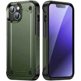 For iPhone 14 Plus PC + TPU Shockproof Protective Phone Case (ArmyGreen+Black)