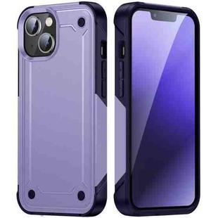 For iPhone 14 Plus PC + TPU Shockproof Protective Phone Case (Light Purple+Sapphire Blue)