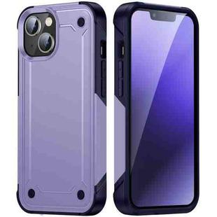 For iPhone 14 PC + TPU Shockproof Protective Phone Case (Light Purple+Sapphire Blue)