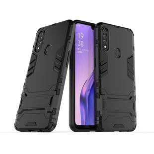 For OPPO A8 Shockproof PC + TPU with Holder(Black)