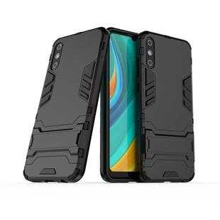 For Huawei Enjoy 10E Shockproof PC + TPU with Holder(Black)