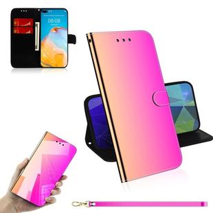 For Huawei P40 Imitated Mirror Surface Horizontal Flip Leather Case with Holder & Card Slots & Wallet & Lanyard(Gradient Color)