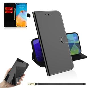 For Huawei P40 Pro Imitated Mirror Surface Horizontal Flip Leather Case with Holder & Card Slots & Wallet & Lanyard(Black)