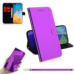 For Huawei P40 Pro Imitated Mirror Surface Horizontal Flip Leather Case with Holder & Card Slots & Wallet & Lanyard(Purple)