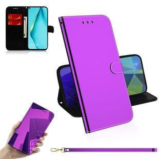 For Huawei nova 7i Imitated Mirror Surface Horizontal Flip Leather Case with Holder & Card Slots & Wallet & Lanyard(Purple)