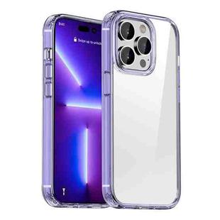 For iPhone 12 Crystal Clear Shockproof Phone Case(Transparent Purple)