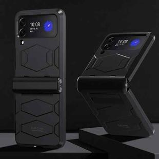 For Samsung Galaxy Z Flip4 Battle Armor Anti-drop PC Phone Case(Black)