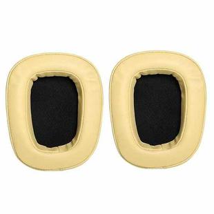 2 PCS For Logitech G633 G933 Protein Skin Earphone Cushion Cover Earmuffs Replacement Earpads(Light Yellow)