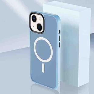 For iPhone 14 Skin Feel TPU + Frosted PC MagSafe Phone Case (Sierra Blue)