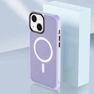 For iPhone 14 Plus Skin Feel TPU + Frosted PC MagSafe Phone Case (Purple)