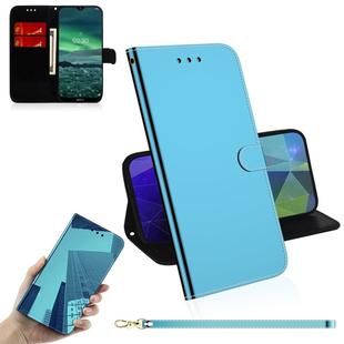 For Nokia 2.3 Lmitated Mirror Surface Horizontal Flip Leather Case with Holder & Card Slots & Wallet & Lanyard(Blue)