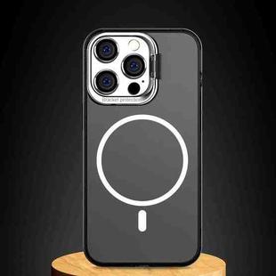 For iPhone 14 Pro MagSafe Magnetic Metal Lens Cover Holder Phone Case(Black)