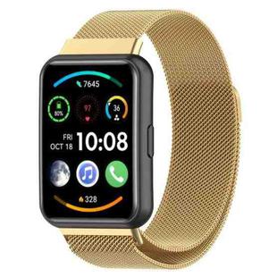 For Huawei Watch Fit 2 Milan Magnetic Stainless Steel Watch Band(Gold)