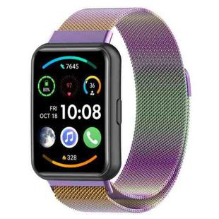 For Huawei Watch Fit 2 Milan Magnetic Stainless Steel Watch Band(Colorful)