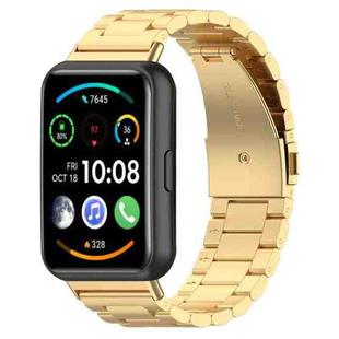 For Huawei Watch Fit 2 Three-bead Metal Stainless Steel Watch Band(Gold)