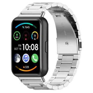 For Huawei Watch Fit 2 Three-bead Metal Stainless Steel Watch Band(Silver)