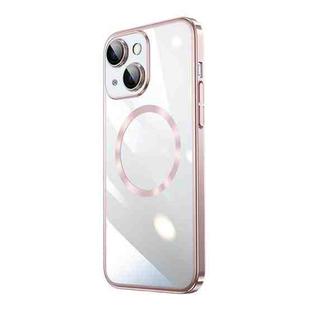 For iPhone 14 Plus Magsafe Magnetic Electroplated PC Phone Case (Pink)