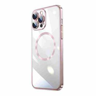 For iPhone 14 Pro Magsafe Magnetic Electroplated PC Phone Case(Pink)