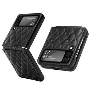 For Samsung Galaxy Z Flip4 Diamond Lattice Hinge Phone Case(Black)