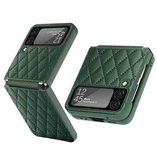 For Samsung Galaxy Z Flip4 Diamond Lattice Hinge Phone Case(Green)