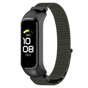 For Samsung Galaxy Fit 2 SM-R220 Nylon Loop Watch Band(Army Green + Black Frame)