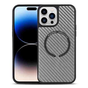 For iPhone 14 Pro Carbon Fiber Texture MagSafe Magnetic Phone Case(Grey)